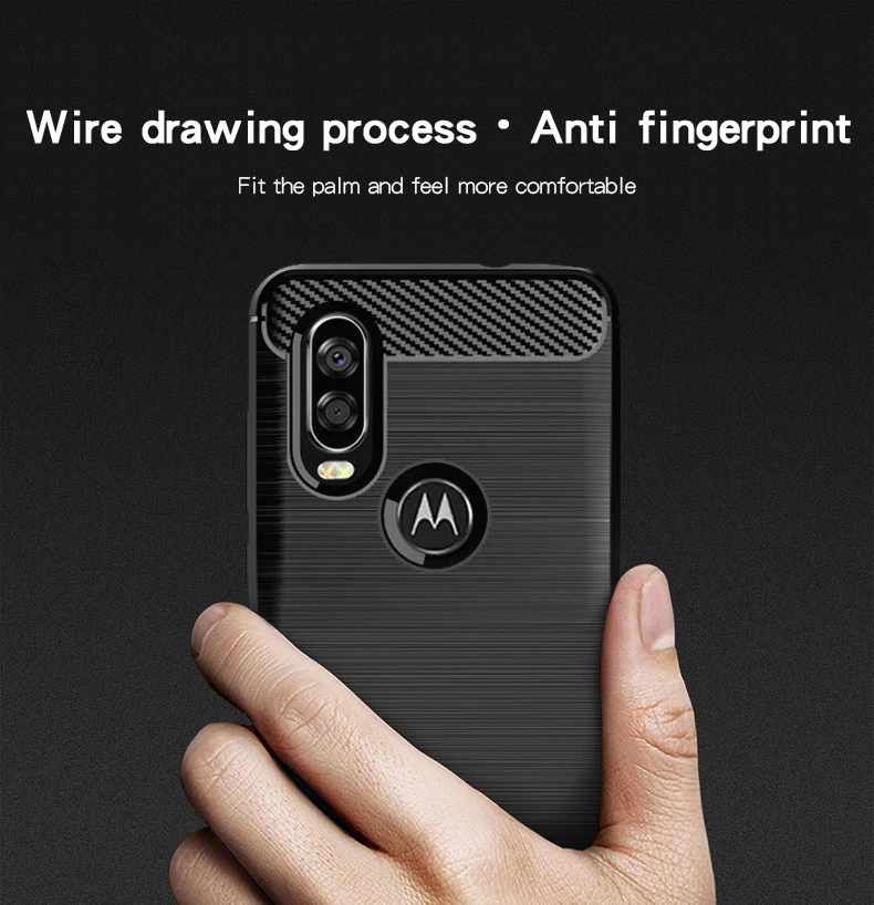 Для Motorola Moto One Vision чехол Mofi из углеродного волокна зерна мягкий силикагель задняя