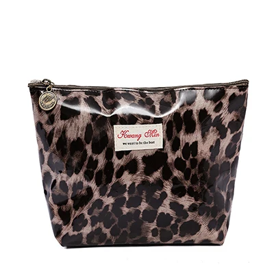 Black Bag Fashion Leopard Clutch Waterproof Cases Cosmetic Bags Women Zipper Makeup Bags Organizer Make Up New Arrival Handbags Traveling - Цвет: Black Bag