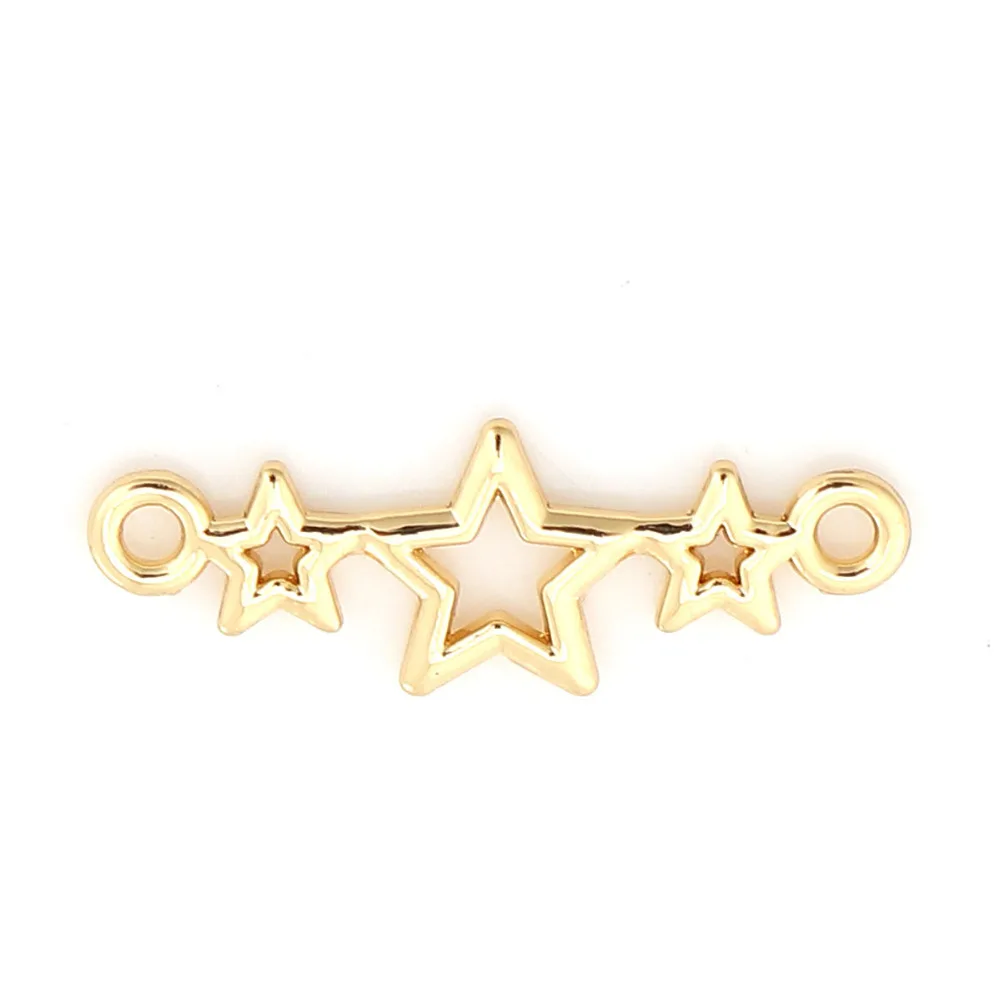 DoreenBeads Zinc Based Alloy Connectors Jewelry Findings Pentagram Star Gold Silver Color 25mm(1&quot) x 9mm( 3/8&quot) 20 PCs | Украшения