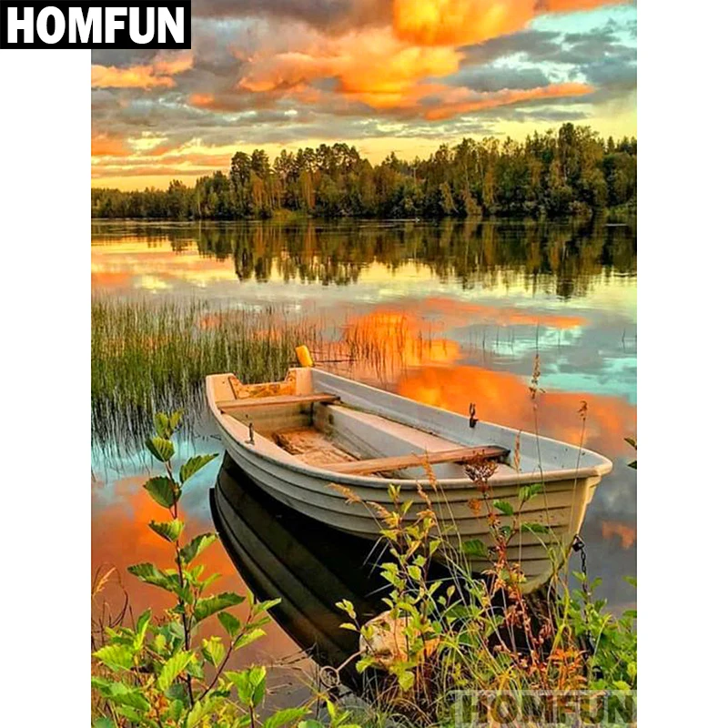 Алмазная 5D Вышивка HOMFUN A01372 полноразмерная/круглая картина сделай сам вышивка