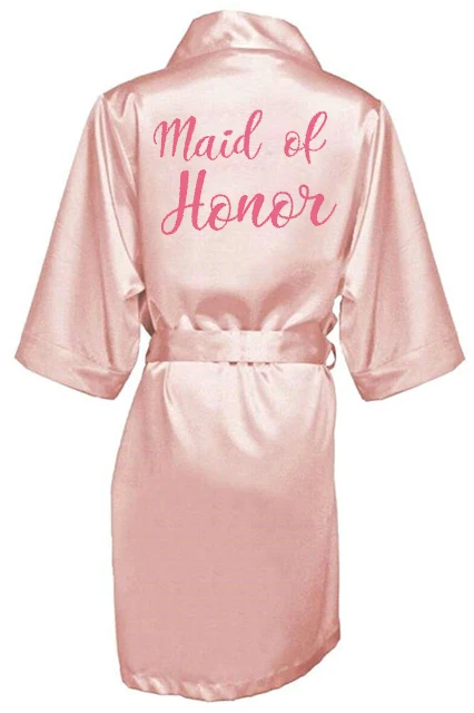 As the photo show sexy pink robe bride kimono satin robe women Bathrobe wedding robe sister mother of the bride groom bridesmaid robes - Цвет: As the photo show