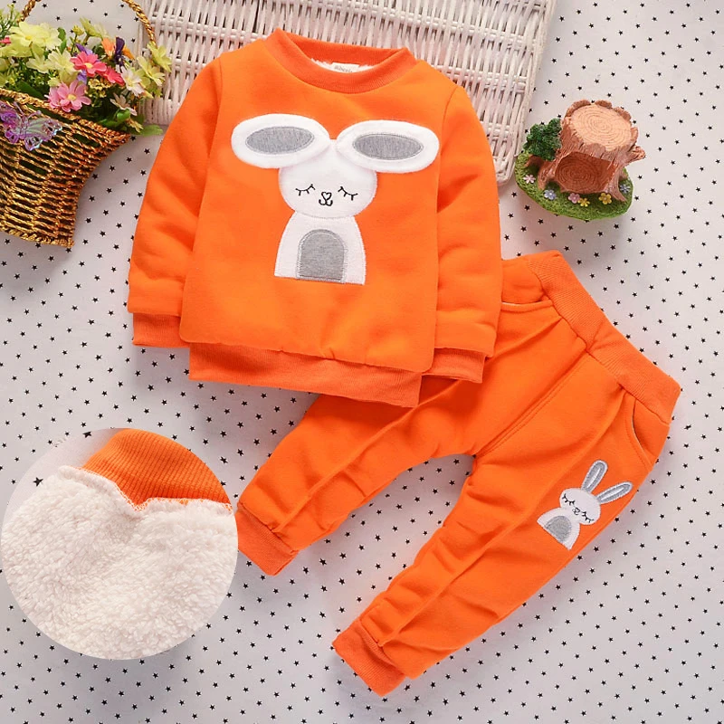 Комплект одежды для маленьких девочек BibiCola 2 шт. детский утепленный зимний костюм