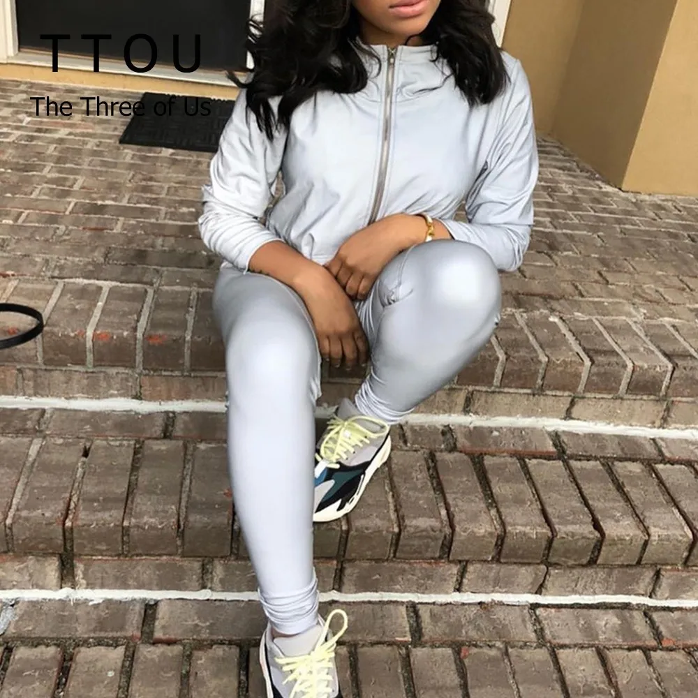Fashion Women Reflective Turn-down Collar Buckle Drawstring Jackets Long Sleeve Cropped Coat Ladies Basic Jacket Suit | Женская одежда