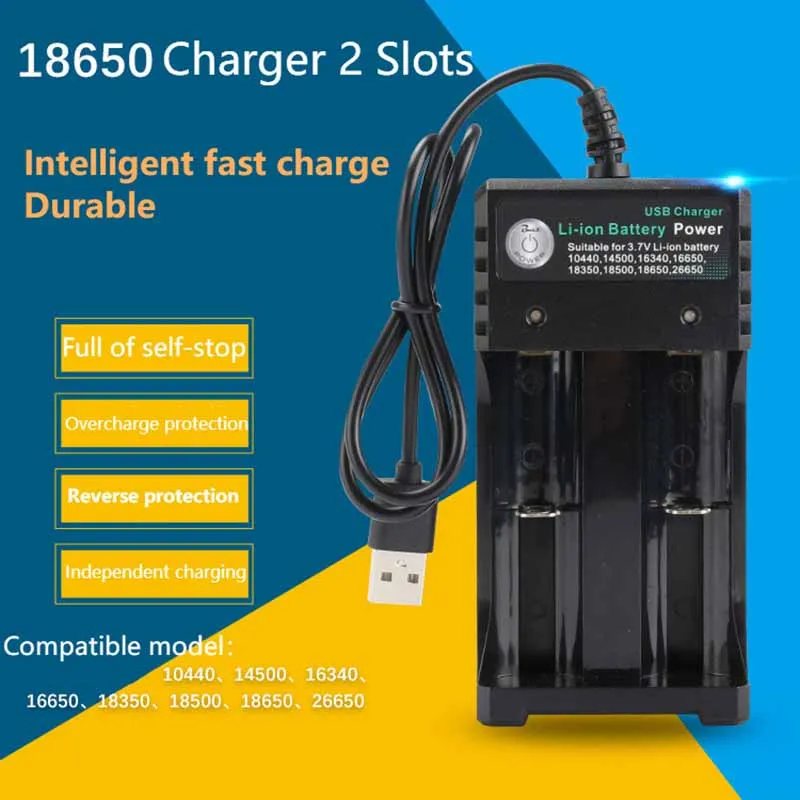 Портативное зарядное USB-устройство 3.7 В 18650 литий-ионный аккумулятор независимая