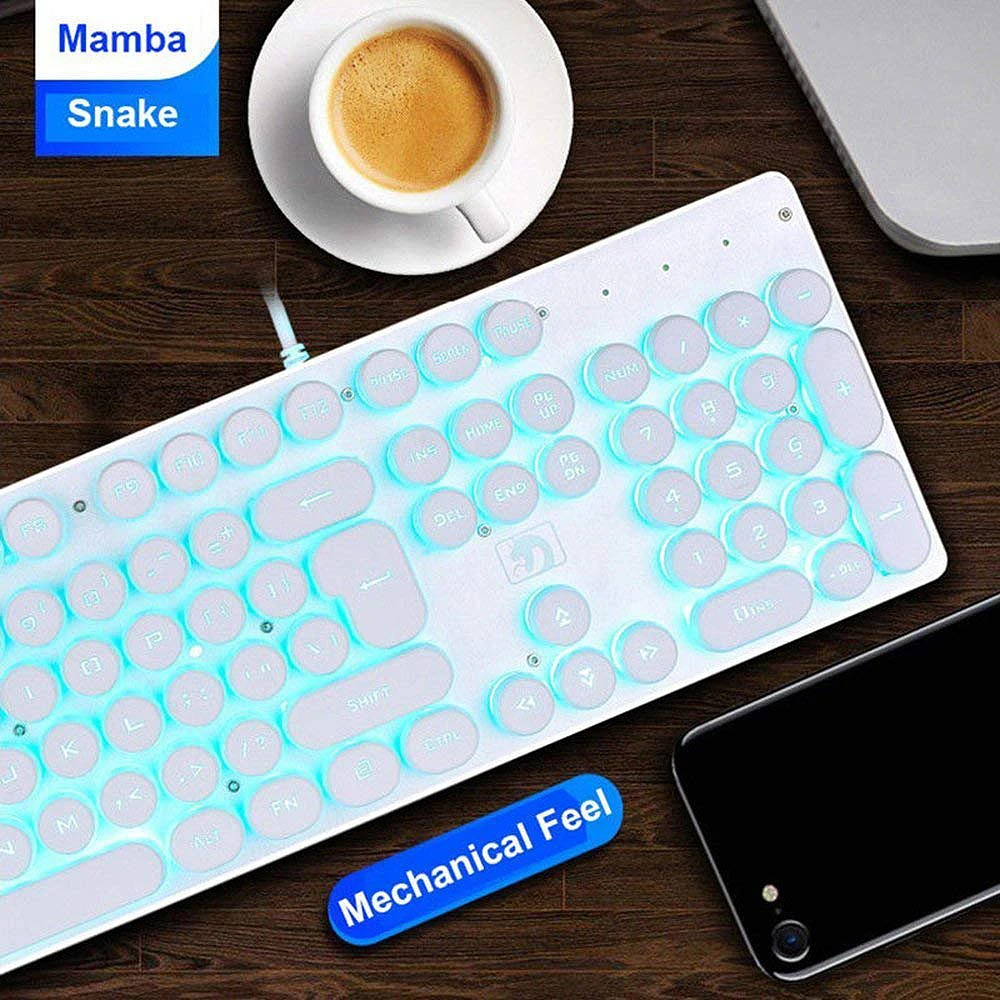 FELYBY K100 3 kinds of Professional Punk Mechanical Backlit Wired Gaming Keyboard for Computer& Desktop