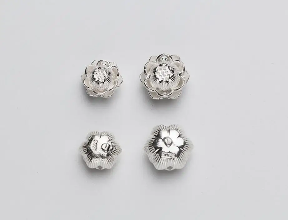 1 Piece Sterling SIL Lotus Flower Spacer Charm Bead DIY Jewelry A2001 | Украшения и аксессуары