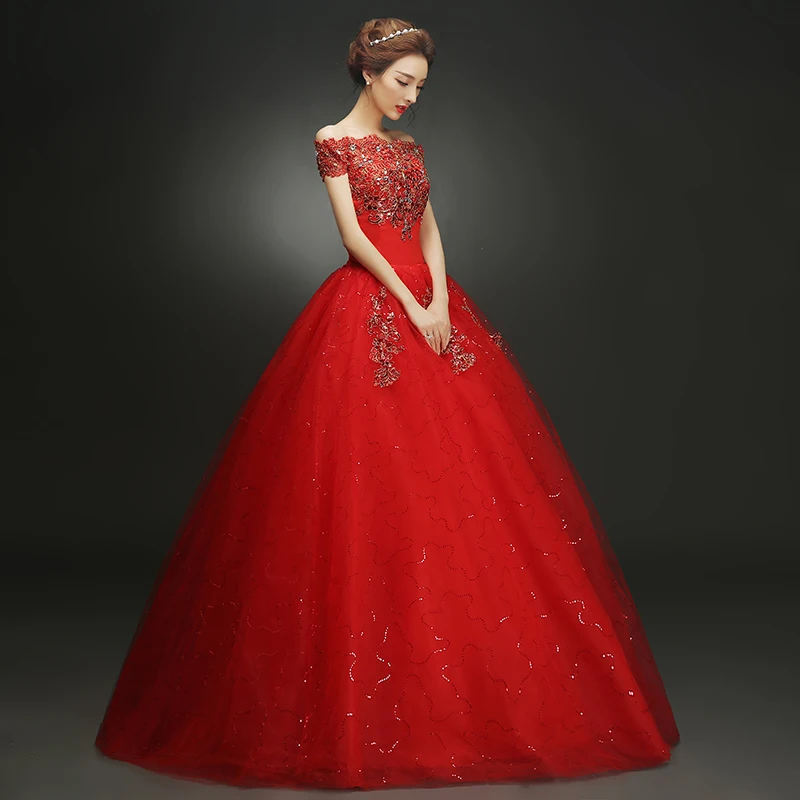 Весна лето 2020 Новое поступление вырез лодочкой рукав до локтя из красного