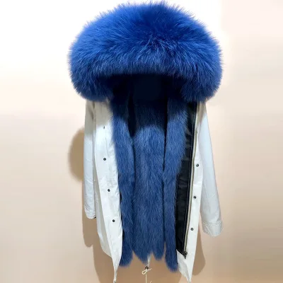 10 OFTBUY, водонепроницаемая длинная парка, зимняя куртка для женщин, пальто из натурального меха енота, воротник из лисьего меха, верхняя одежда, Корейская Новинка - Цвет: 10