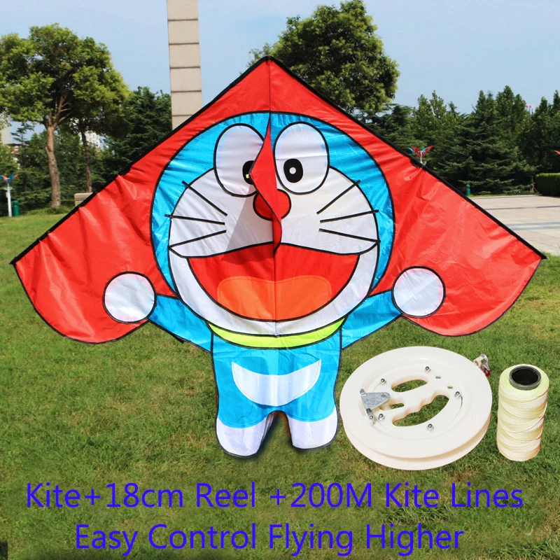 Бесплатная доставка высокое качество детский воздушный змей Doraemon с ручкой