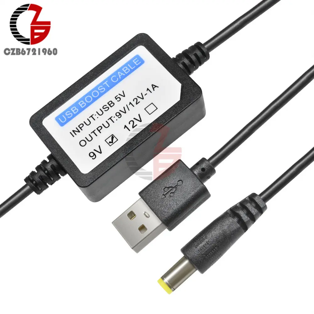 5V to 9V DC-DC, 5 В до 9 в 12 в 1 А, повышающий USB кабель, усилитель линии, адаптер преобразователя питания, USB шнур постоянного тока, Разъем 5,5x2,1 мм для внешнего аккумулятора - Цвет: 5V to 9V