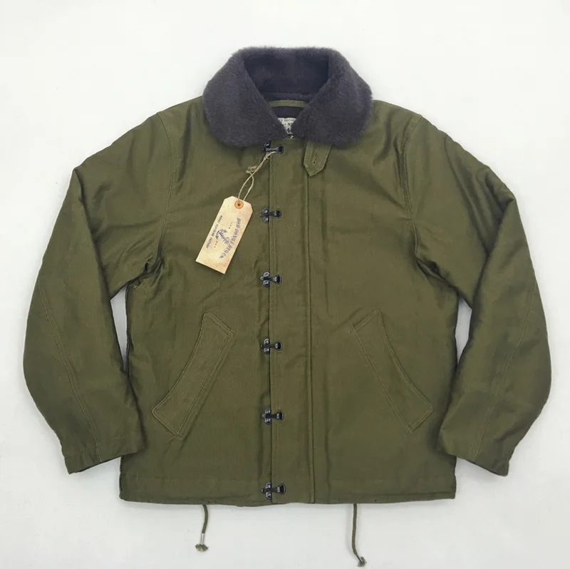 Мужское шерстяное пальто с меховым воротником крючком спереди|deck jacket|jacket coatslim fit