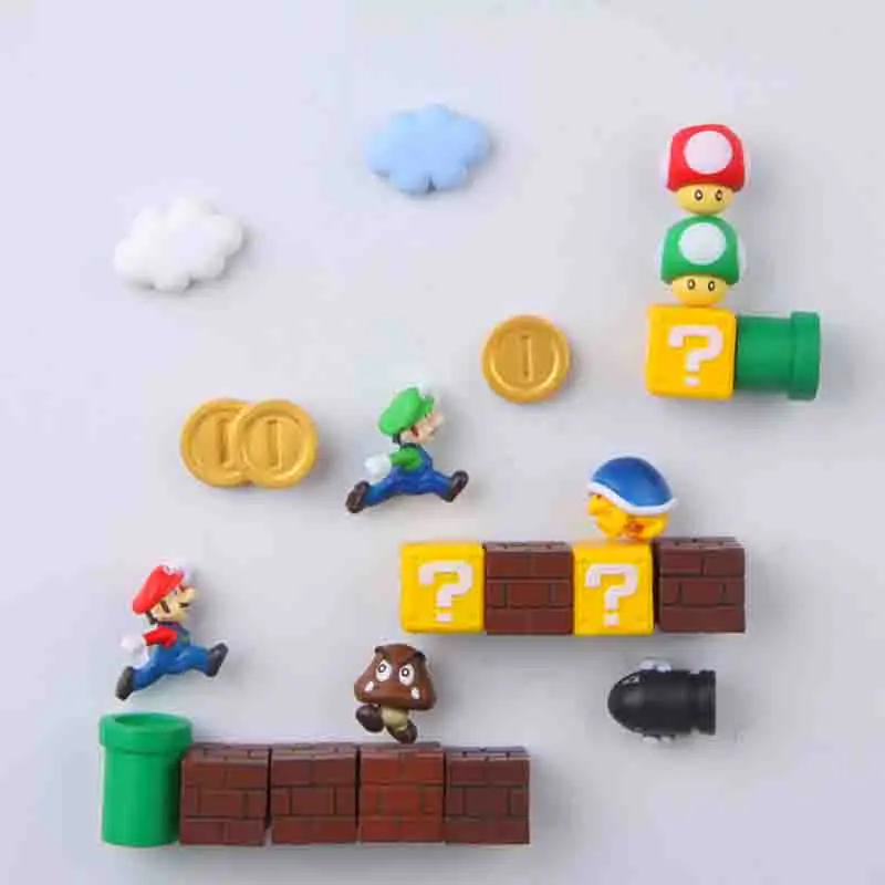 8/12/17/19/22/63 шт. 3D FC с рисунком из игры "Братья Супер Марио". Магниты на холодильник стикер сообщений домашний декор детские игрушки подарок на день рождения