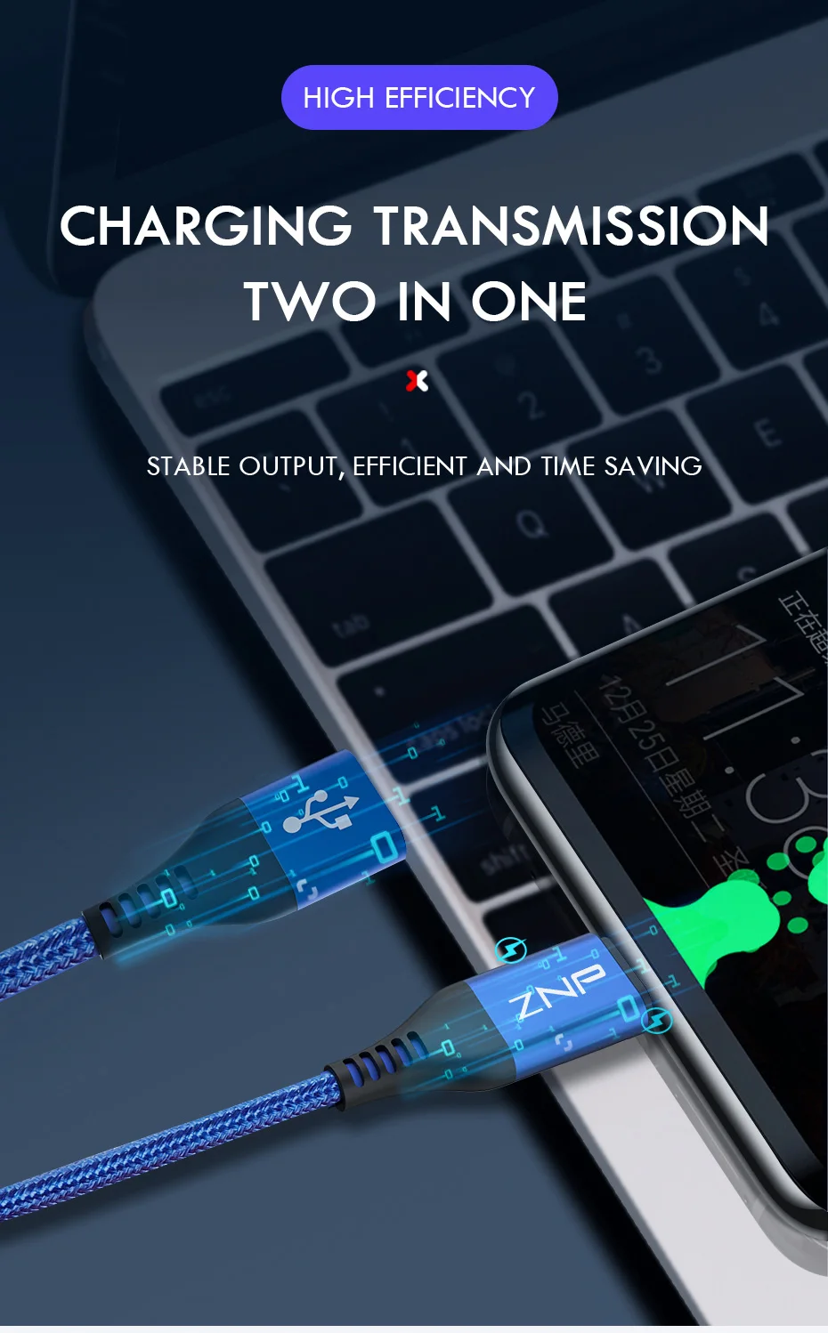 ZNP 1 м 2 м 3 А Micro USB кабель для samsung Xiaomi зарядное устройство Micro USB быстрая зарядка кабели для передачи данных для samsung S7 мобильный телефон