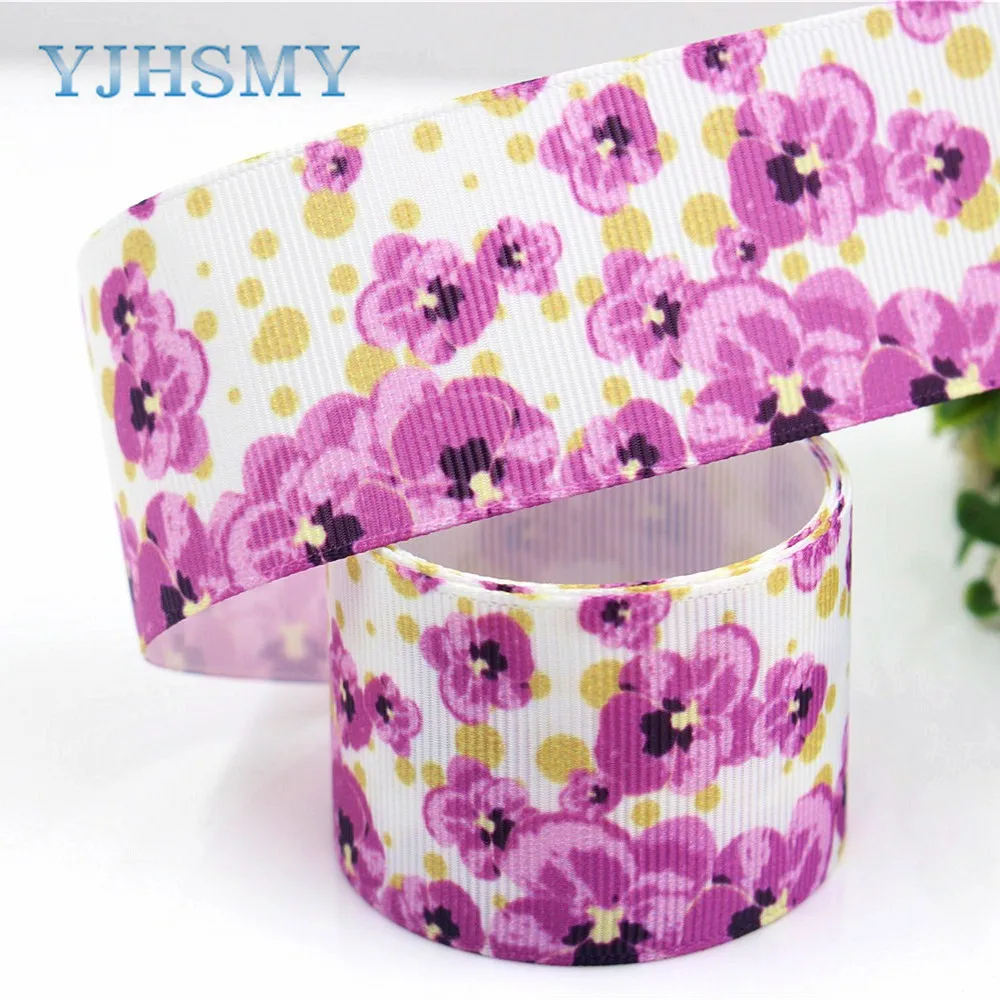 YJHSMY C-18317-51 38 мм 5 ярдов весенние цветочные печатные корсажные ленты DIY аксессуары