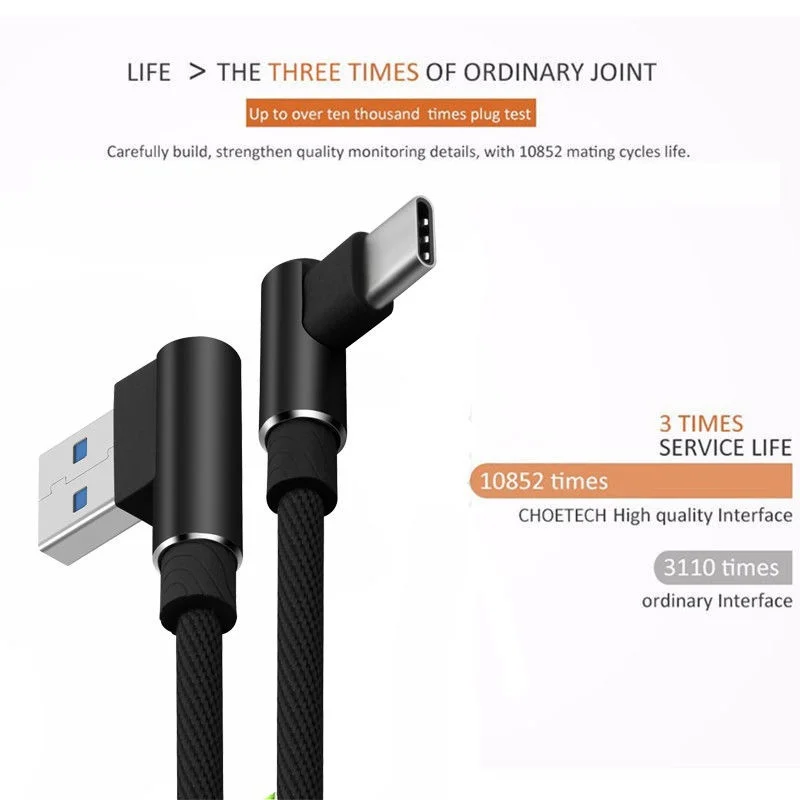 USB Type C кабель для быстрой зарядки Xiaomi Mi 9 8 pocophone f1 Wileyfox Swift 2 Plus 90 градусов L тип шнур