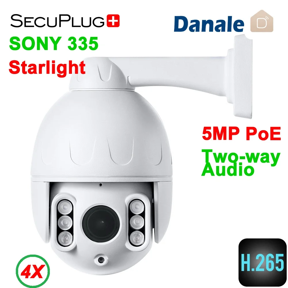 5 МП PTZ IP POE Starlight камера 2 8 12 мм 4X оптический зум двухстороннее аудио H.265 Onvif