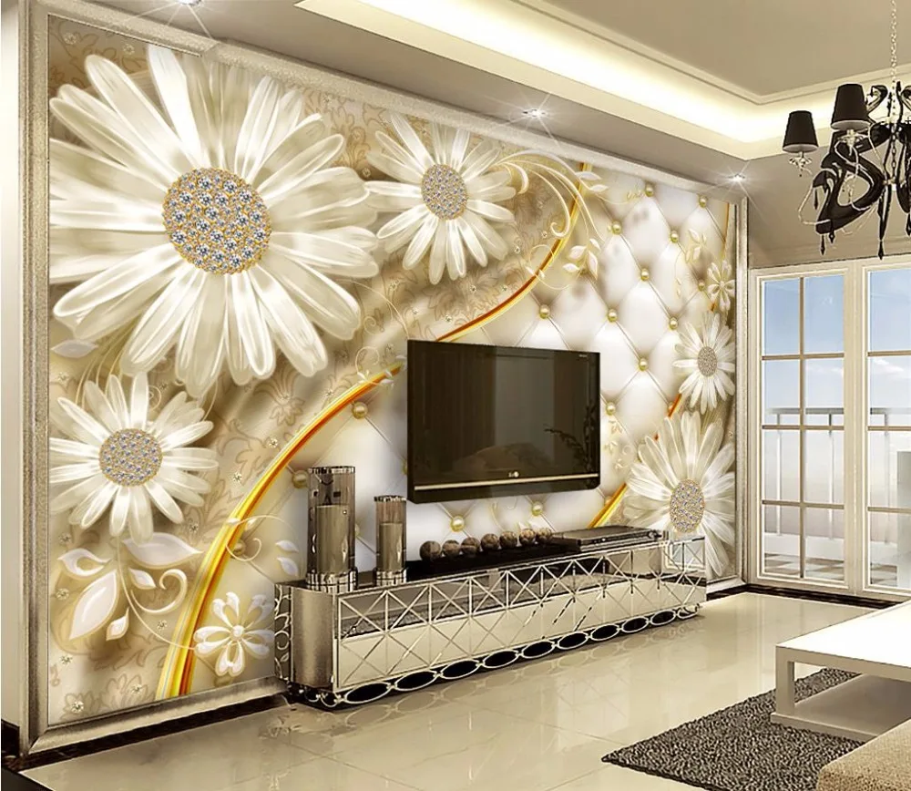 Настенная бумага на заказ 3d цветы обои для дома спальни|3d wallpaper|wallpaper for wallscustom