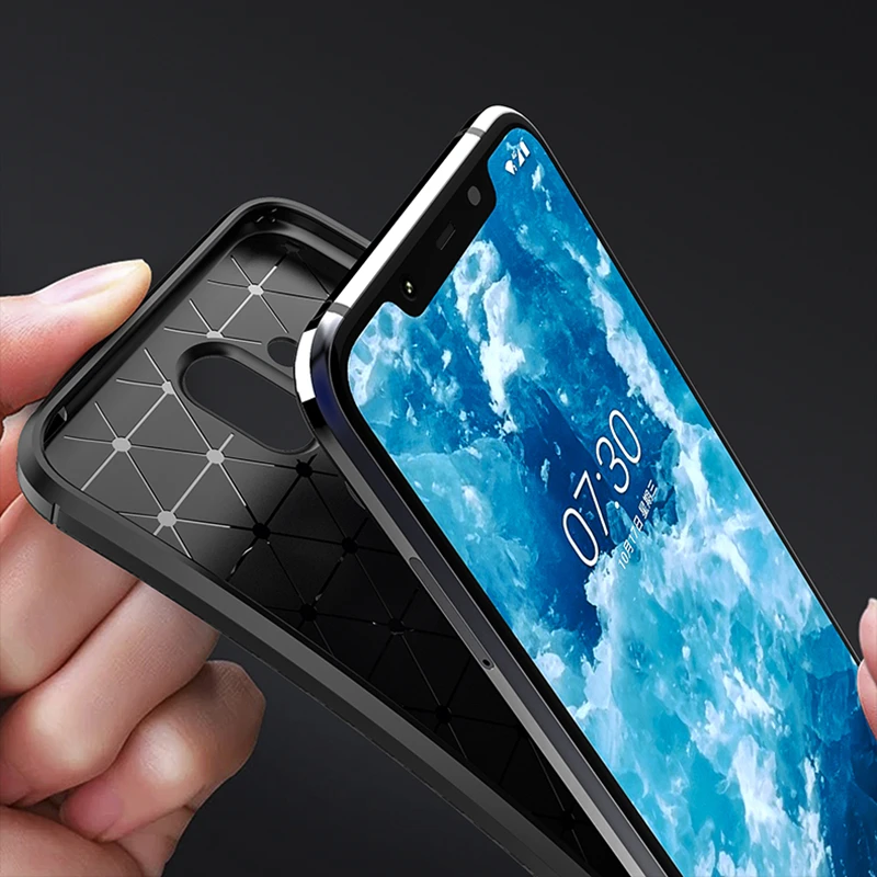 Чехол из углеродного волокна для Nokia 8 1 TA 1119 1121 1128 1131 прочный армированный