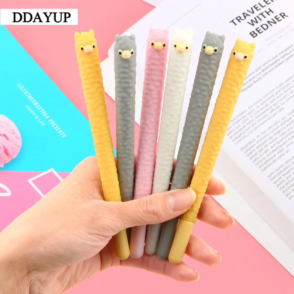 2 шт./лот каваи мультфильм Альпака Форма гелевая ручка Канцелярия для учеников новинка подарок школьный материал офисные принадлежности