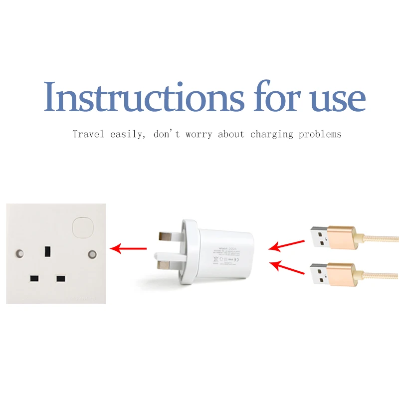 Дорожный адаптер питания с двумя usb портами 5 В 2 4 А|Адаптеры для розеток| |
