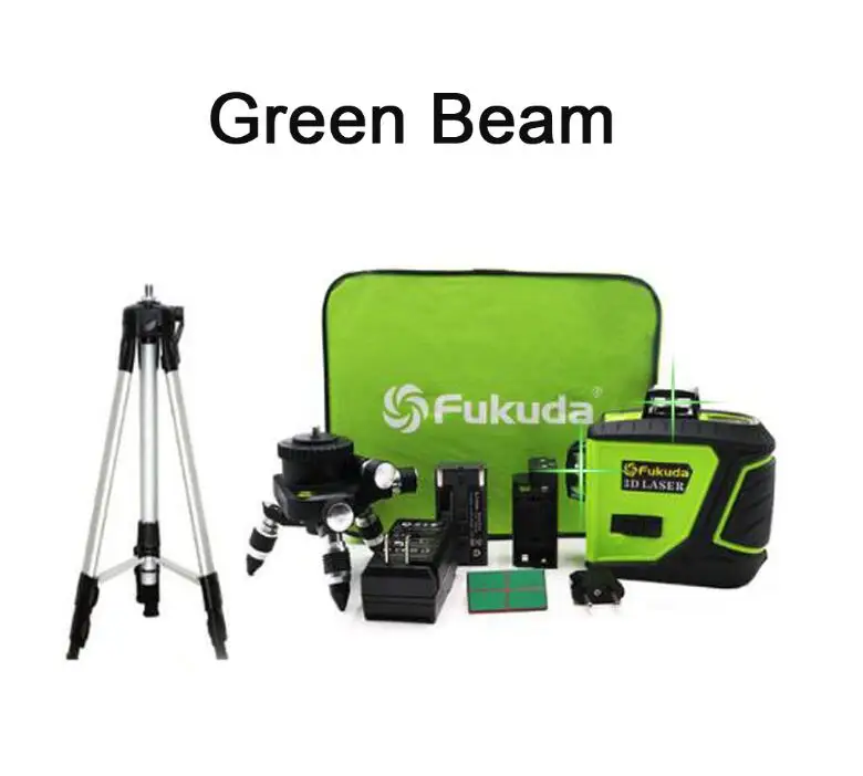 Green beam tripod 12 линии 3D лазерный нивелир 360 в вертикальном и горизонтальном положении лазерный нивелир саморегулирующаяся поперечная линия 3D зеленый лазерный уровень с на открытом воздухе - Цвет: Green beam tripod