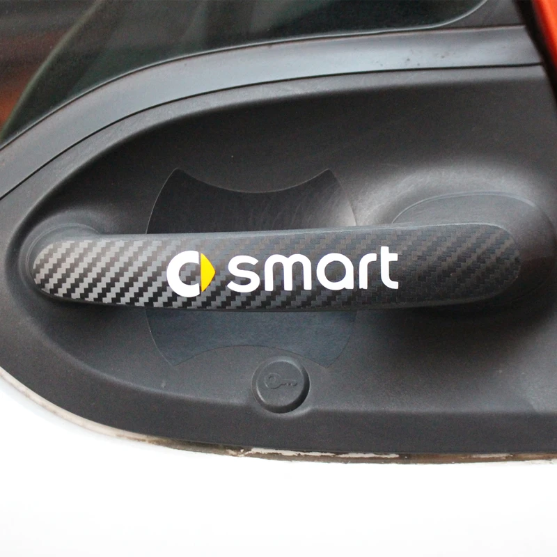 Паттерн углеродного волокна дверная ручка Защитная Наклейка для Smart fortwo 453 Lahua