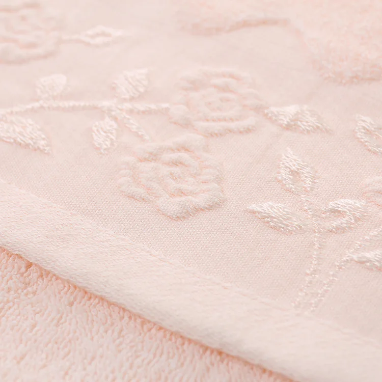Полотенце 32 нити жаккардовое кружевное розовое Хлопковое полотенце|cotton towel|rose