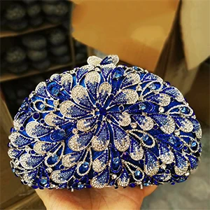 Blue Темно-розовый клатч, сумочка, вечерние сумки, клатчи для женщин, на цепочке, с бриллиантами, сумка-мессенджер, Модный женский дневной клатч, женские сумочки с кристаллами - Цвет: Blue