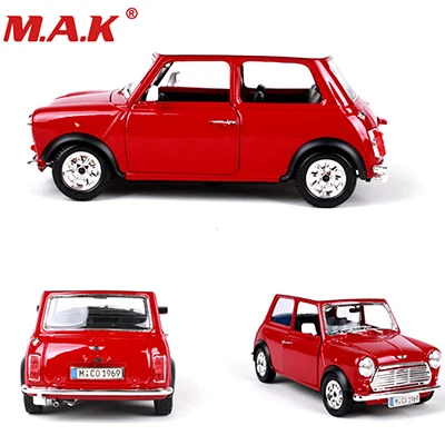 red Коллекционная Коллекция 1:24 Литой автомобиль 1969 MINI COOPER классические модели автомобилей Спортивные Машинки Игрушки красный/зеленый цвет - Цвет: red