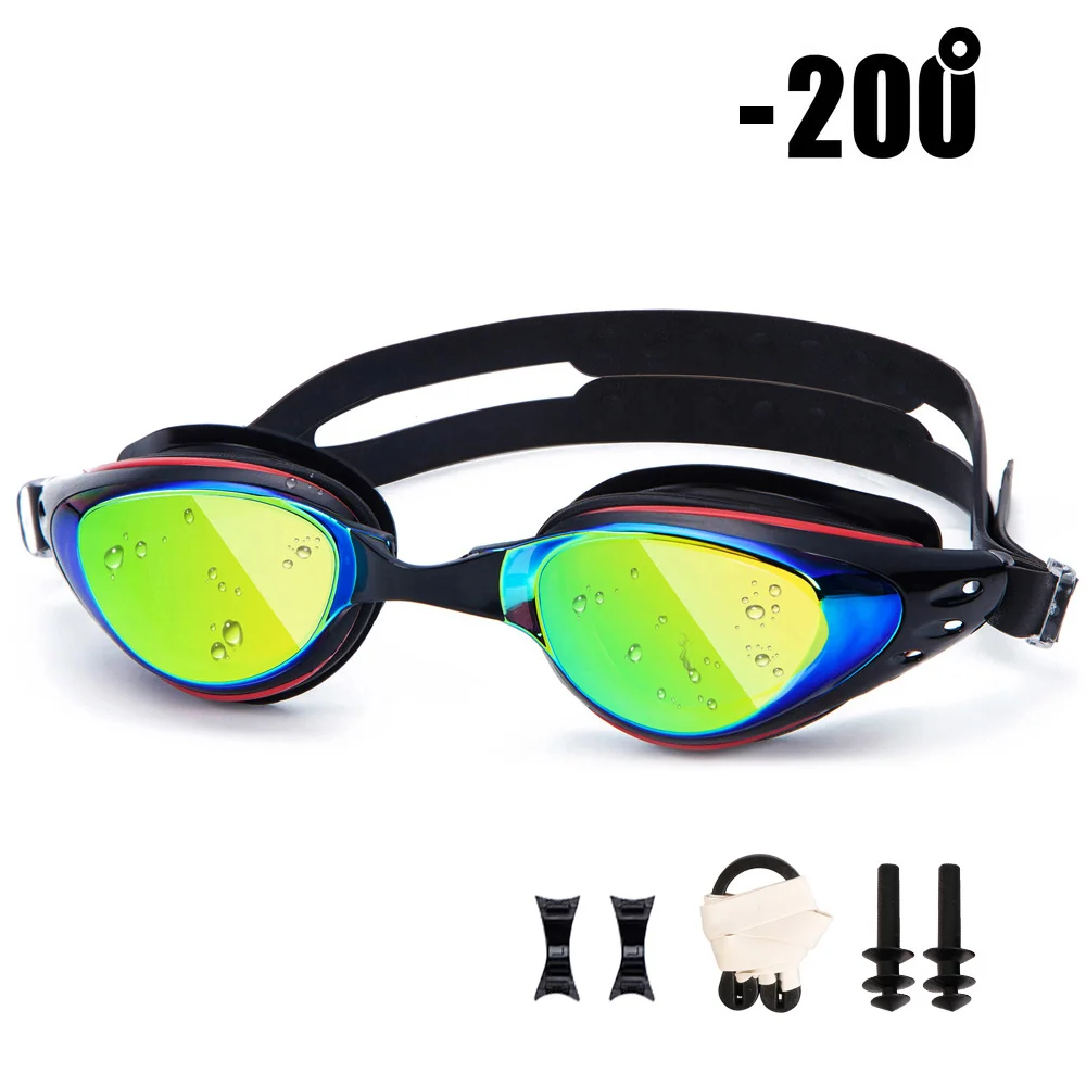 Myopia 200 UTOBEST оптические очки для плавания Анти-туман мужские Плавание ming очки Защита от ультрафиолетовых лучей регулируемые близорукость Плавание очки Плавание ming кепки - Цвет: Myopia 200