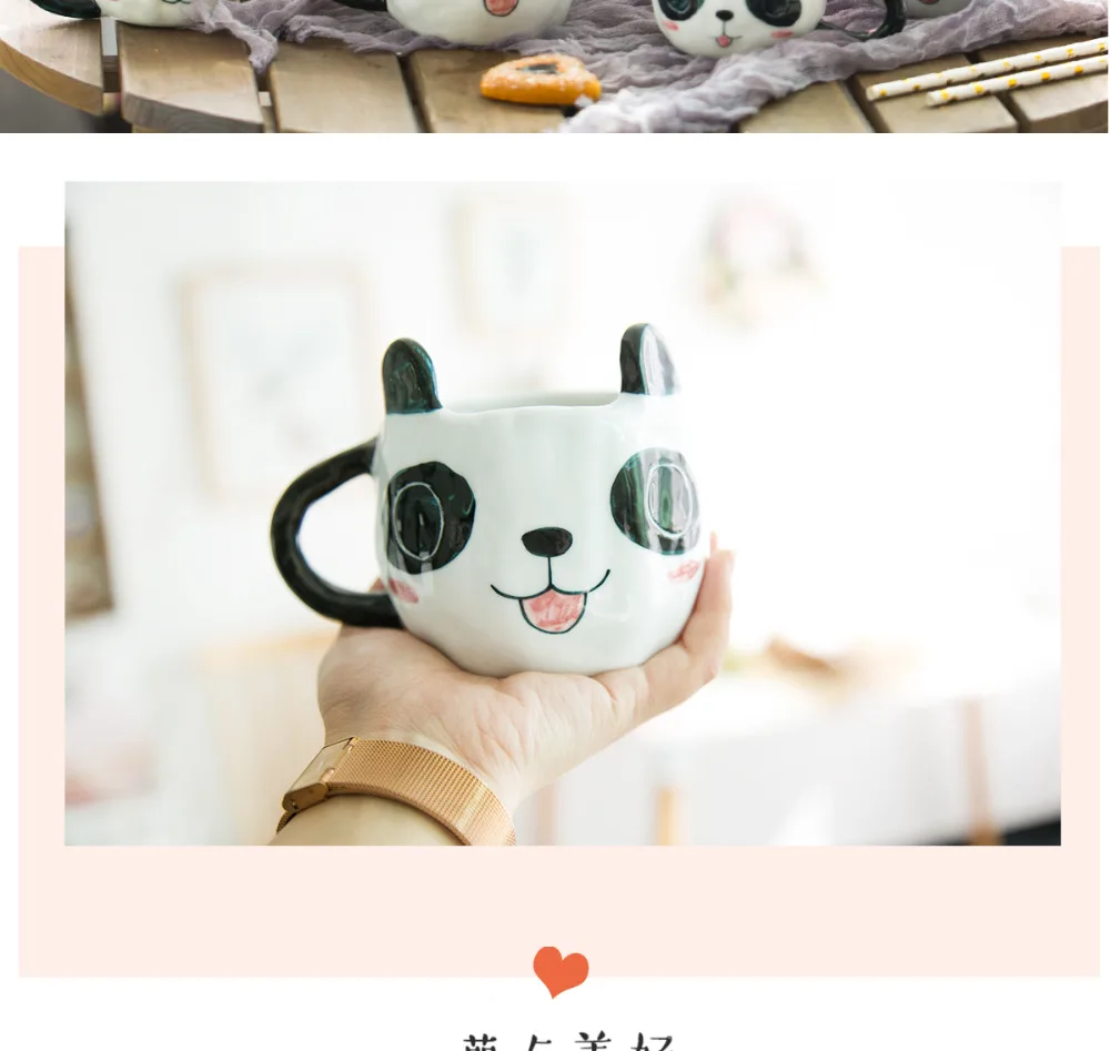 3D Мультяшные каваи мистер панда и Mrs Panda кофейные чашки чаши тарелки мешалки посуда наборы посуды для детей 1 шт