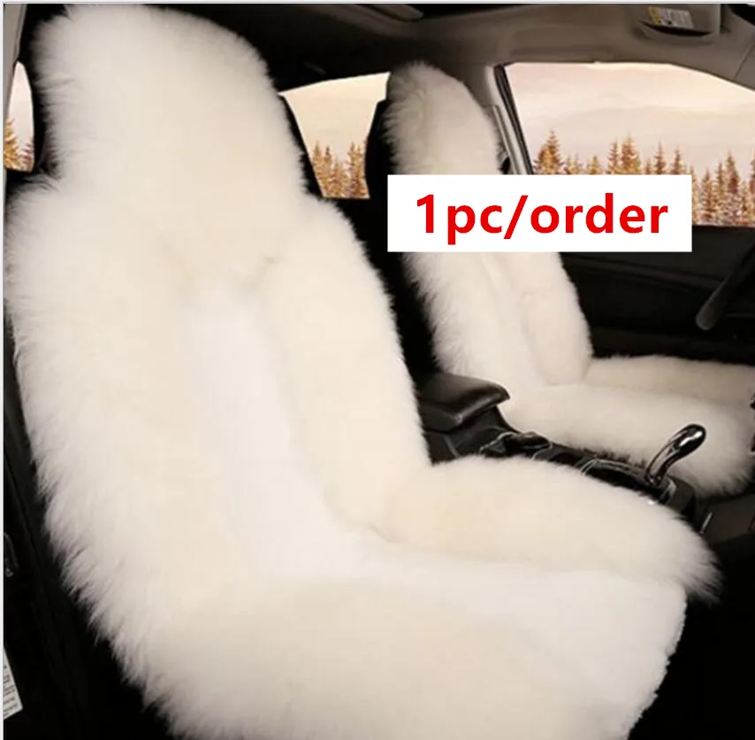 Single seat white Аксессуары для салона автомобиля, чехлы для сидений автомобиля из овчины, стильные Меховые чехлы для сидений автомобиля, 6 цветов, чехлы для задних сидений D001-B - Название цвета: Single seat white