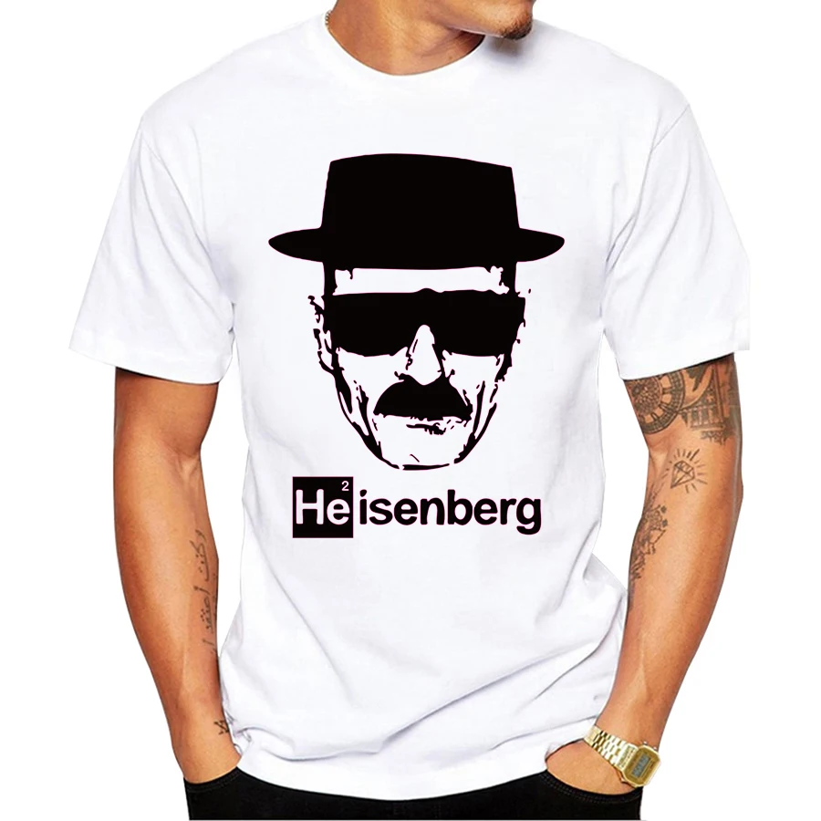 Мужская модная футболка с коротким рукавом Heisenberg Walt белая Повседневная хит