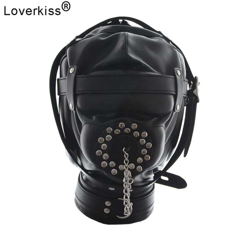 Loverkiss фетиш бондаж капюшон с открытым ртом женская маска ограничители