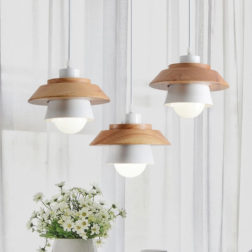 1 Piece Nordic Minimalist Modern Dining Room Restaurant Cafe Pendant Lamp Droplight Wood Meal Hanging Bar Study Office | Лампы и