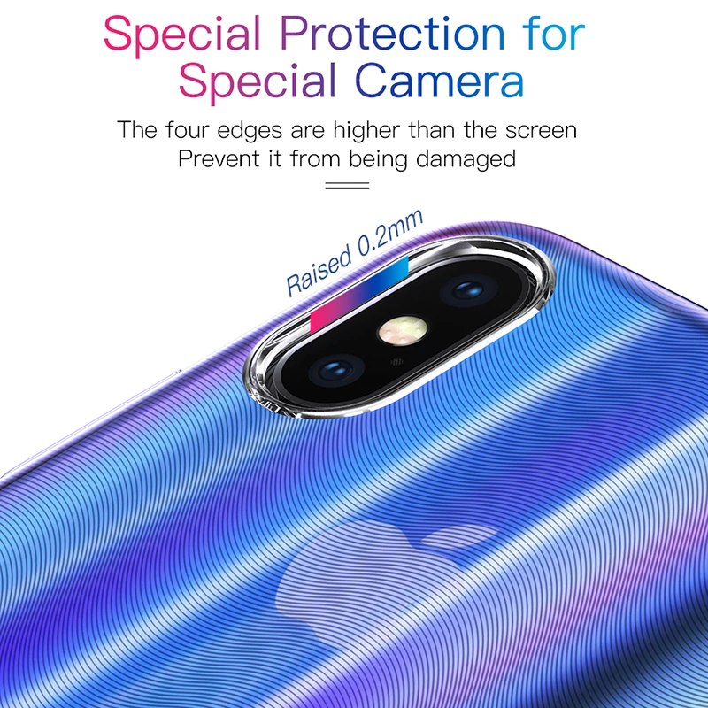 Роскошный чехол Baseus Aurora для iPhone Xs XR Xs Max, градиентный жесткий пластиковый защитный чехол для iPhone Xs, задняя крышка для телефона