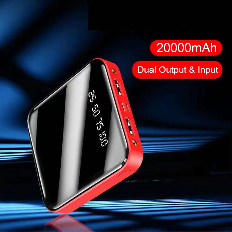 

20000mAH Portable Mini Power Bank 2A Fast Charging Double Input Output With 2 Flashlight Powerbank For Smart Mobile Phone
