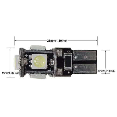 1pcxT10 5smd C5W W5W BA9S Автомобильный светодиодный светильник 31 мм 36 мм 39 мм 41 мм C10W автомобильный интерьерный светильник CANBUS без ошибок фестон купол лампа для чтения - Испускаемый цвет: 1pcxT10 5smd