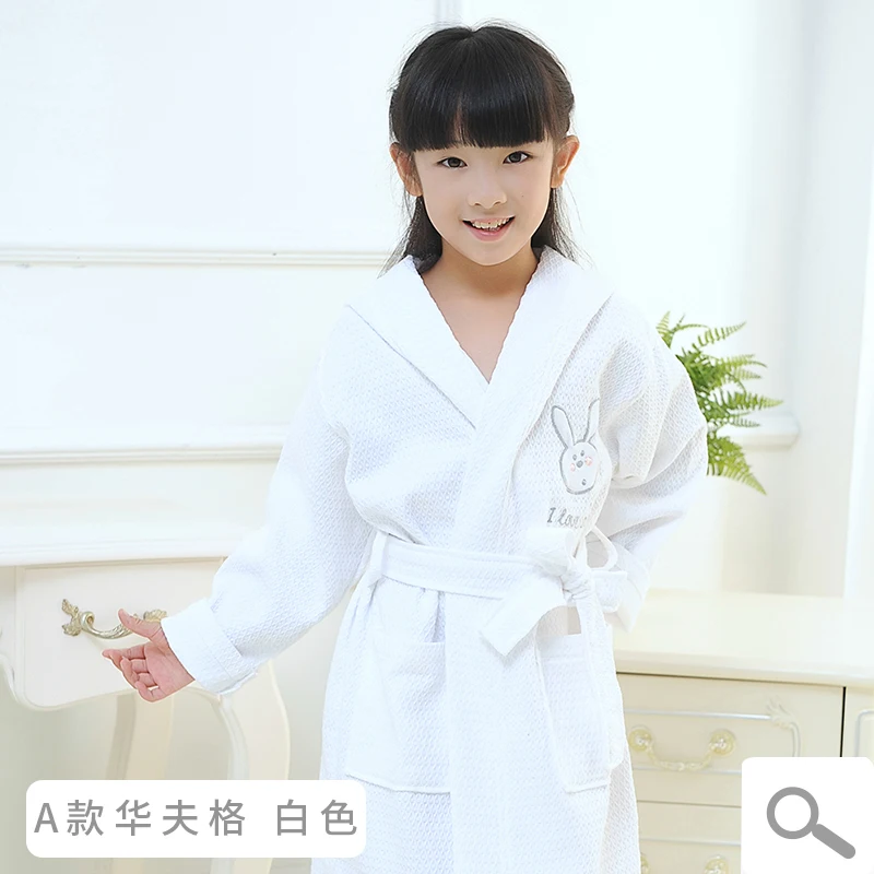 Детская вафельная модель тонкий хлопковый Халат для детей на весну и лето 100%