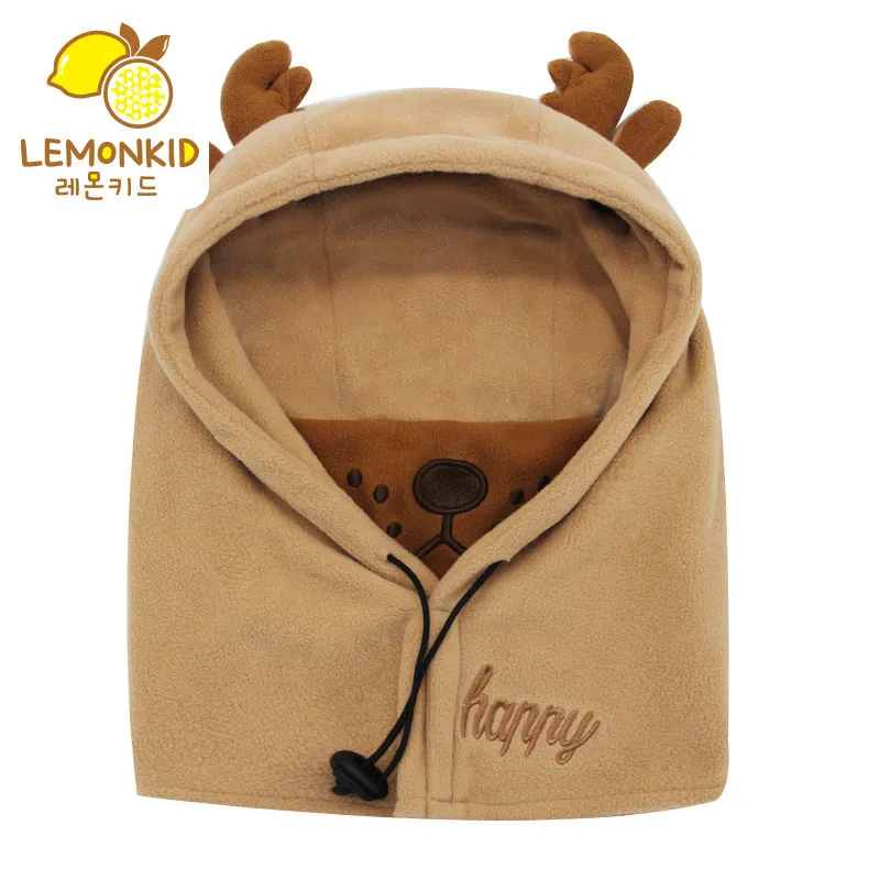 BROWN Deer Зимний Теплый детский пыленепроницаемый плотный шарф для лица и шеи, для катания на лыжах, походов, занятий спортом, Милая Детская кепка - Цвет: BROWN Deer