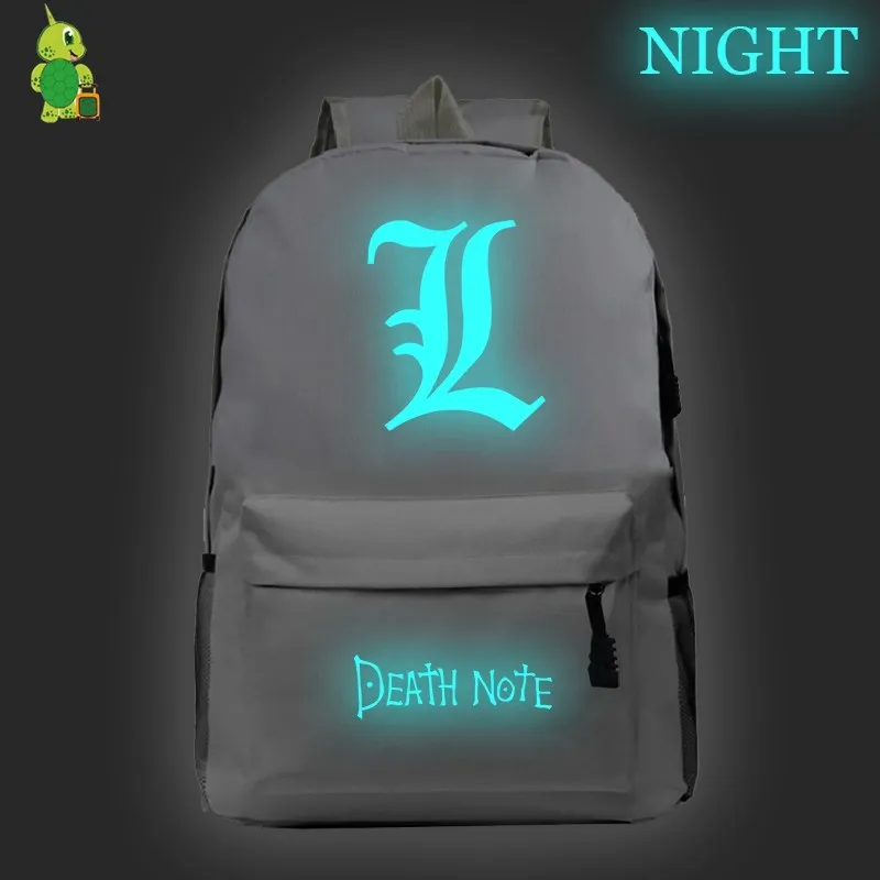 Рюкзак с надписью «Death Note», повседневный рюкзак для ноутбука, школьные сумки для подростков, девочек и мальчиков, модные дорожные сумки на плечо, детские сумки для книг