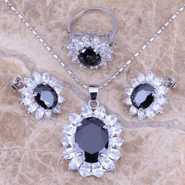 Комплект из кольца и серёг с фианитом Размер 6 / 7 8 9 10|silver jewelry set|jewelry setsearring pendant |