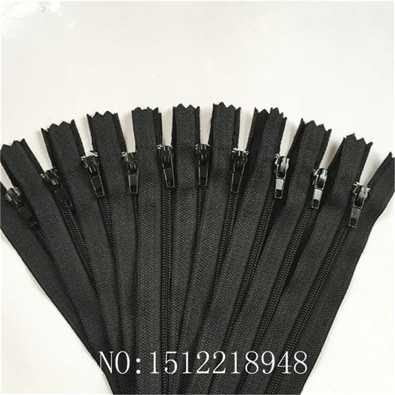 

50pcs (12 Inch) 30cm Black Nylon Coil Zippers Tailor Sewer Craft Crafter's &FGDQRS #3 Closed End