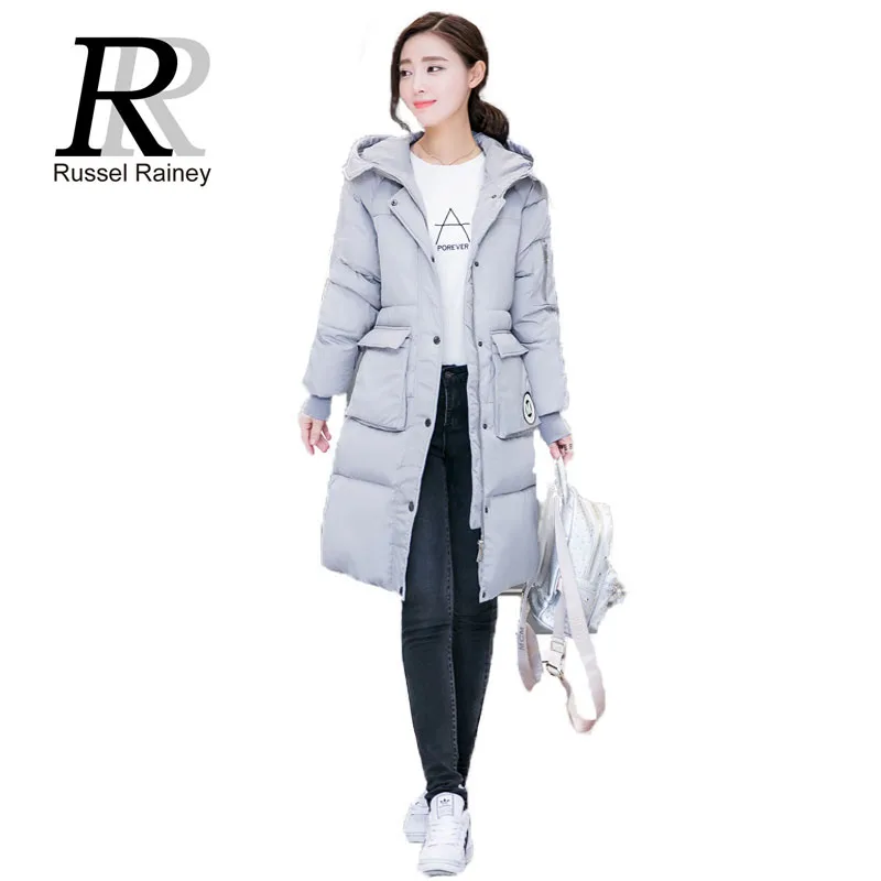 RR Winter Women Coats 2016 New Fashion Long Cotton Padded Jackets Female Thick Warm Hooded Parkas Solid Loose Outercoat | Женская одежда