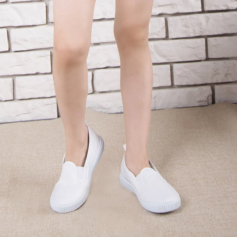 Kids Shoes for Baby Girls Leisure White Canvas Dancing Anti-Slippery Rubber Sole Boys Toddler Sneakers Trainer | Детская одежда и