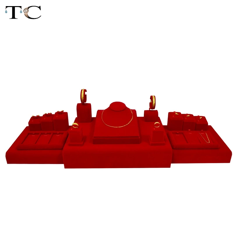 Бесплатная доставка демонстрация ювелирных изделий красный бархатный подвесной