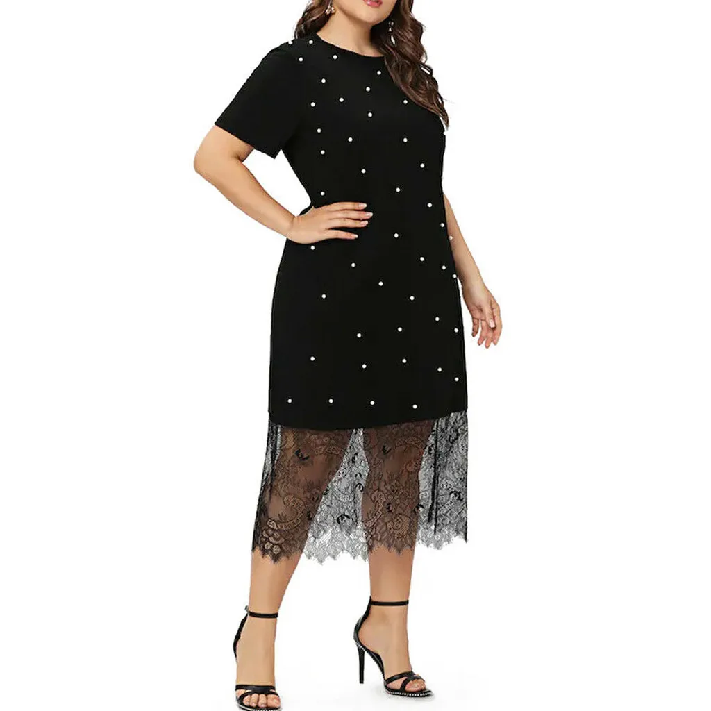 Женский Шифоновый Сарафан с круглым вырезом повседневное кружевное платье в