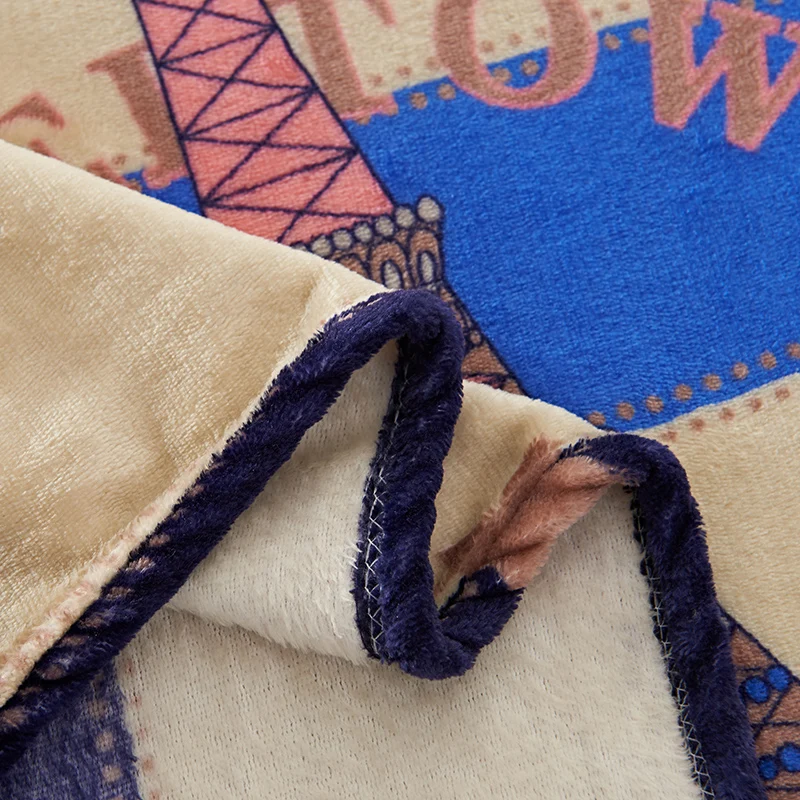 Модное мягкое одеяло в полоску с рисунком башни теплые коралловые клетчатые