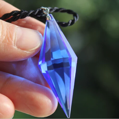 Синий синтетический кварцевый кристалл 12 сторонний кулон маятник лечебный г +