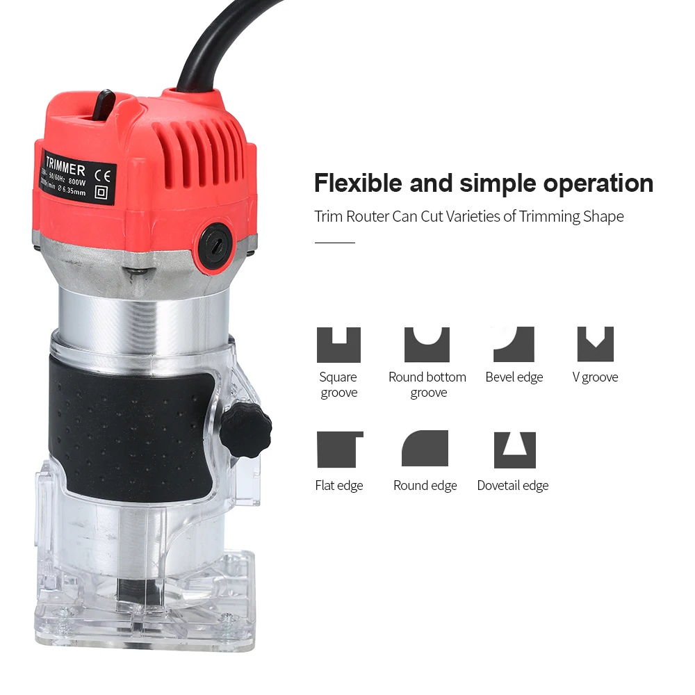 Trim Router 800W 30000rpm Woodworking Electric Trimmer Wood Milling Engraving Slotting Trimming Machine Hand Carving | Инструменты